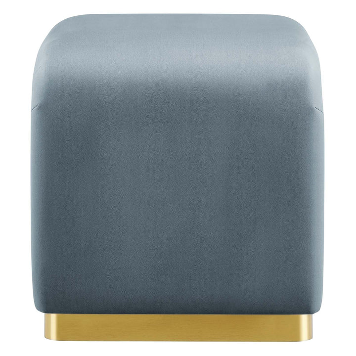 Dell Performance Velvet Waterfall Stool - Brass Cadet Blue