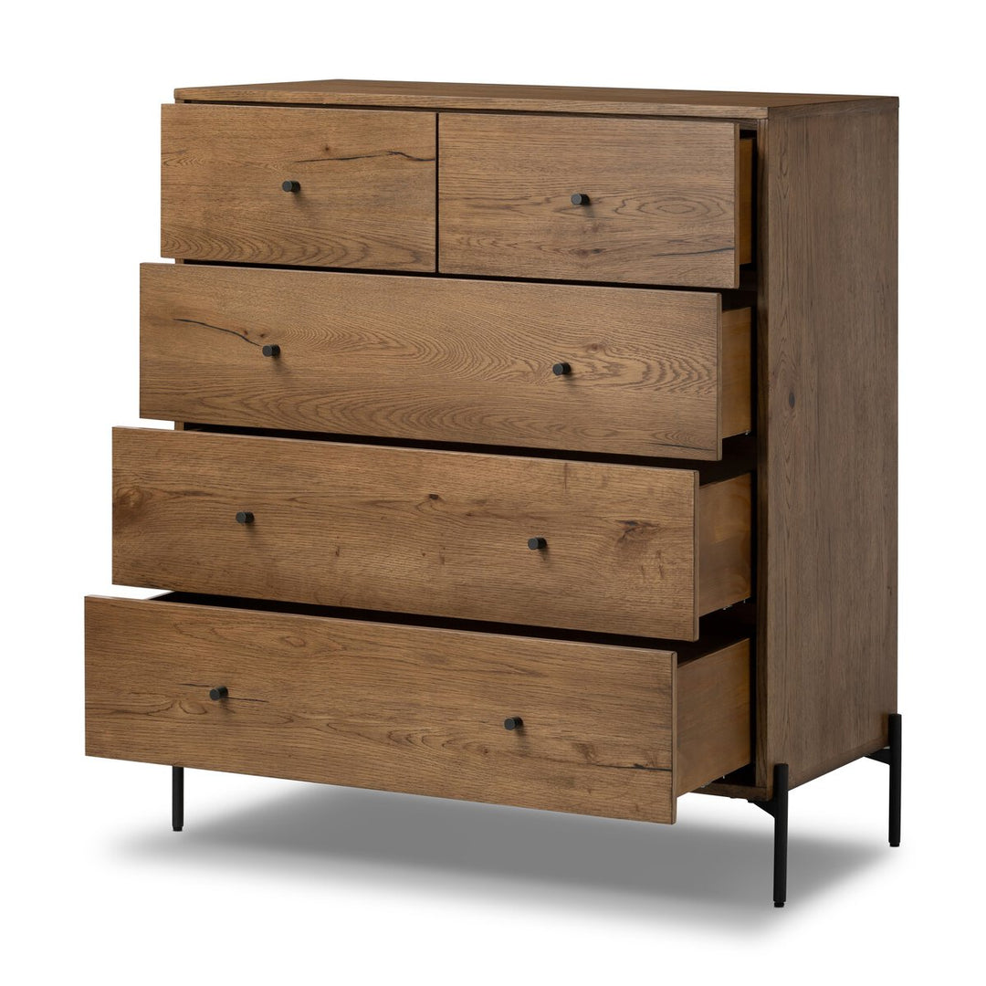 Warm Oak Dresser 5 Drawer