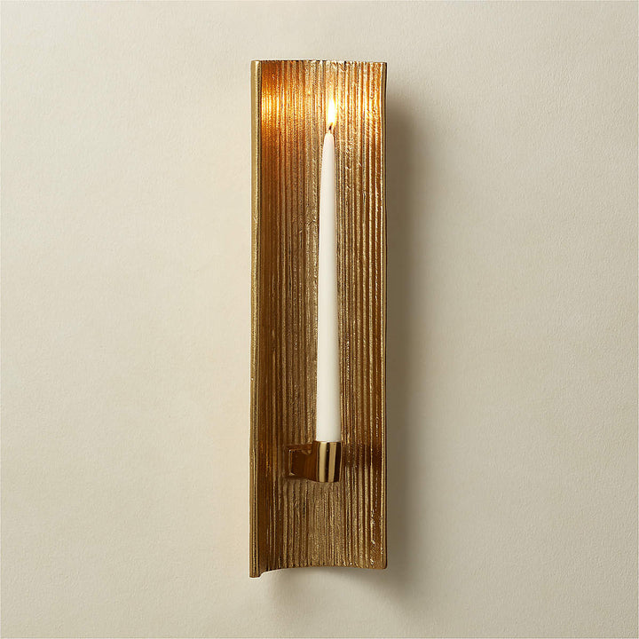 RIPPLE BRASS WALL SCONCE TAPER CANDLE HOLDER