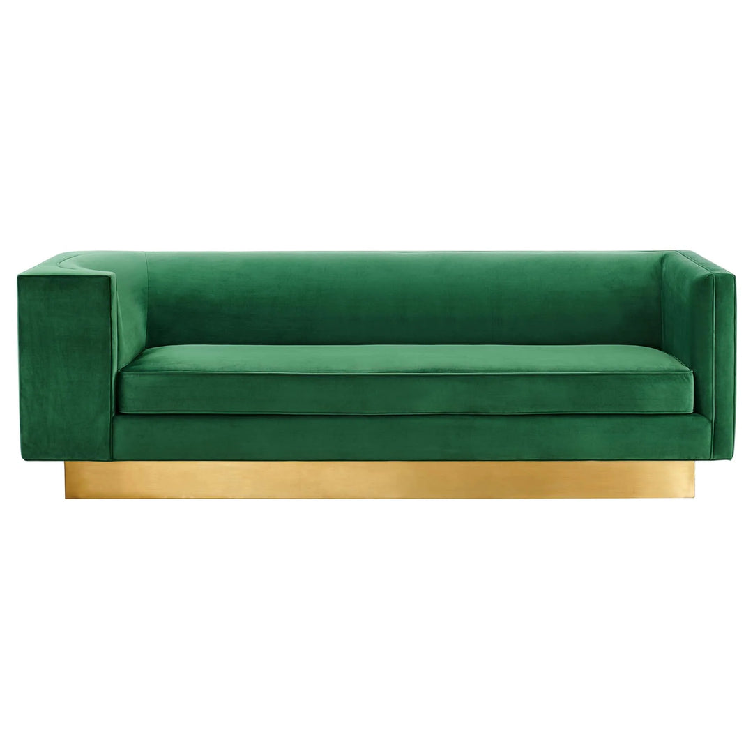 Cameron Upholstered Performance Velvet Sofa - Emerald