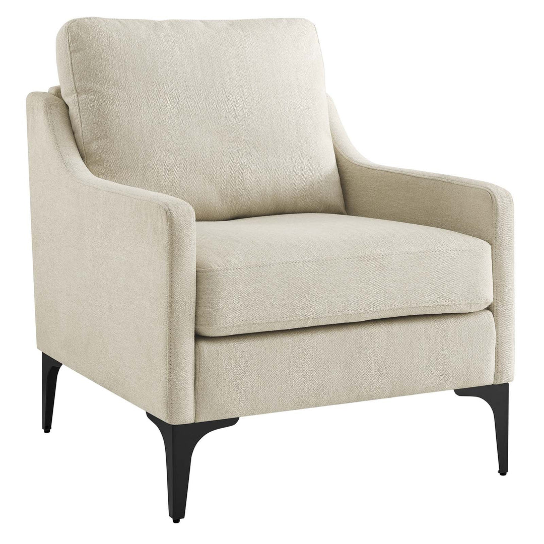 Lancor Upholstered Fabric Armchair Beige