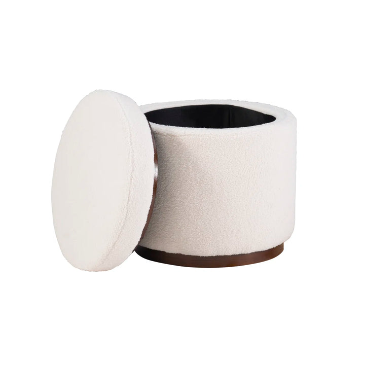 Thurleigh Round Sherpa Ottoman with Storage