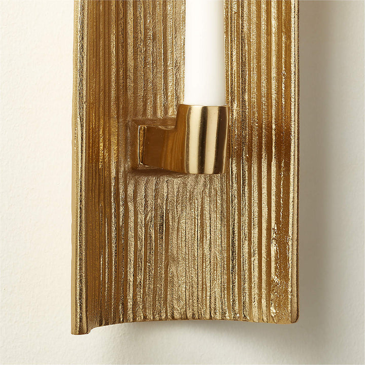 RIPPLE BRASS WALL SCONCE TAPER CANDLE HOLDER