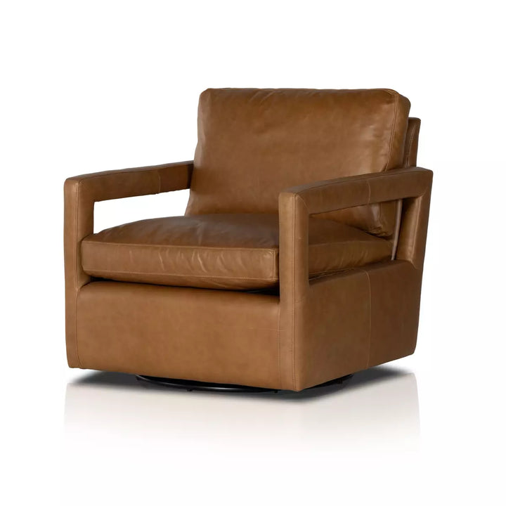 Olson Luxe Swivel Leather Chair