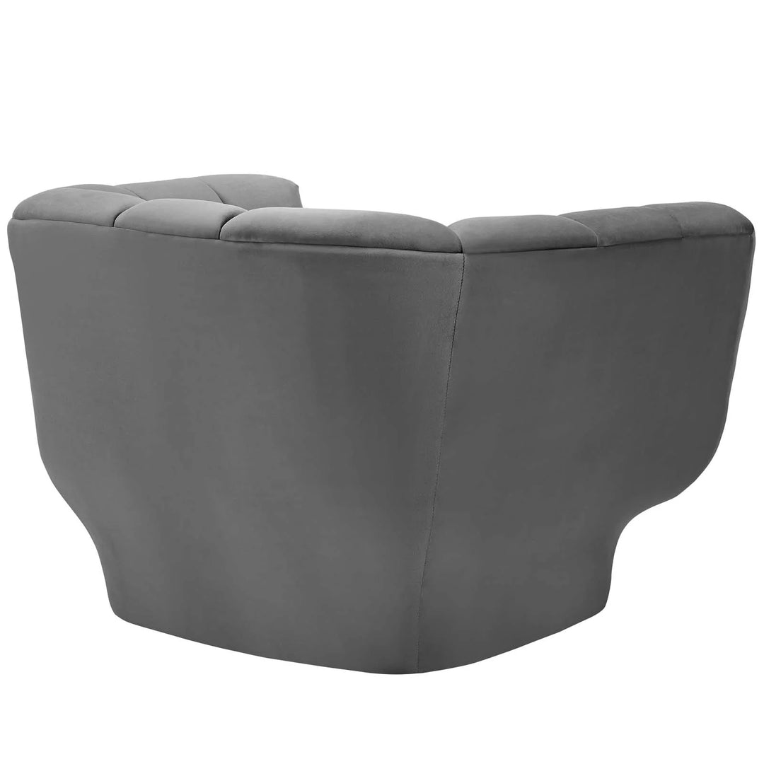 Tainter Tufted Performance Velvet Armchair Gray