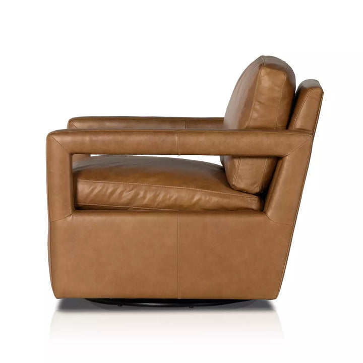 Olson Luxe Swivel Leather Chair