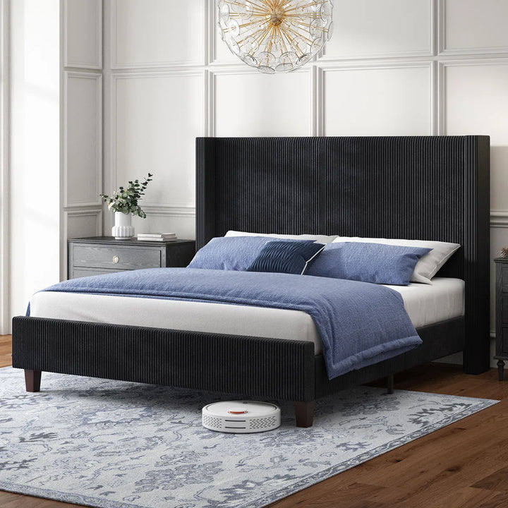 Wauseon Corduroy Upholstered Bed