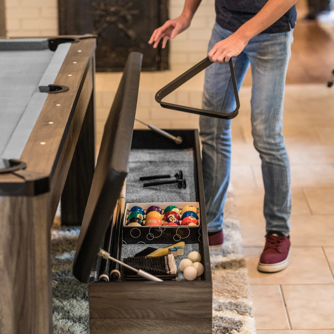 Hampton 3-in-1 Combination Table Includes Billiards, Table Tennis, & Dining Table In Gray