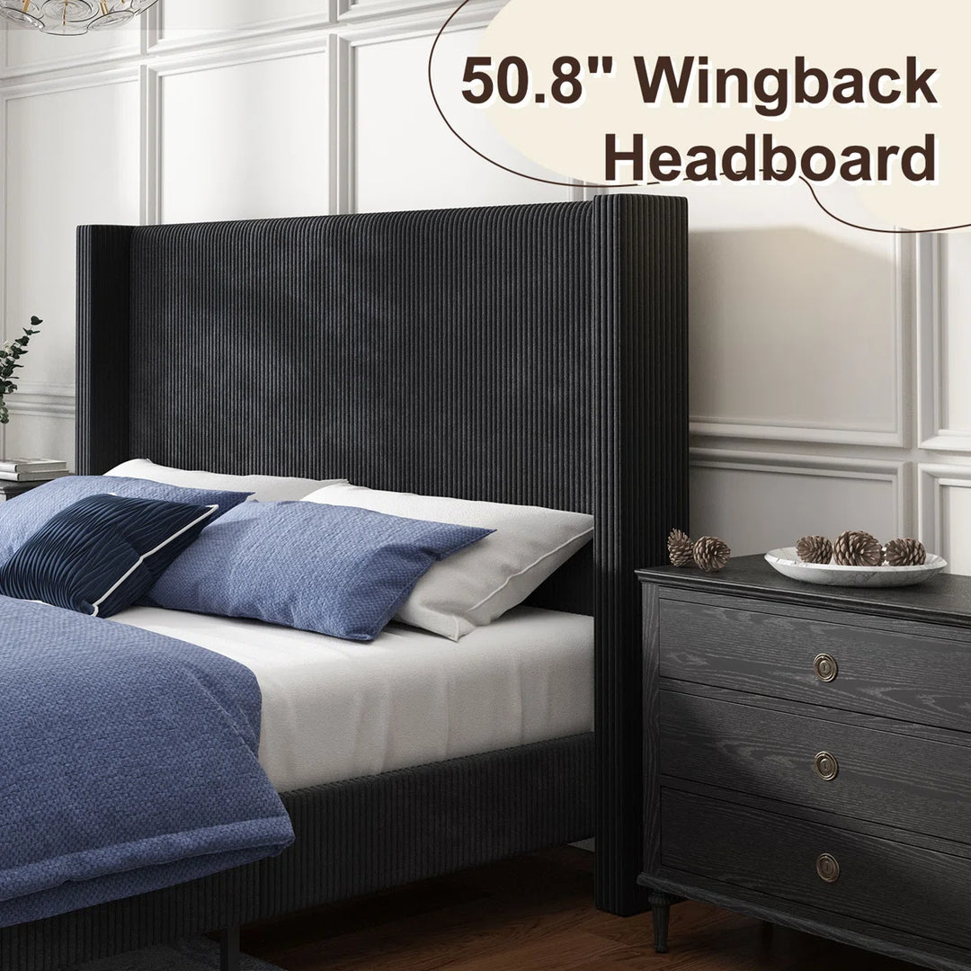 Wauseon Corduroy Upholstered Bed