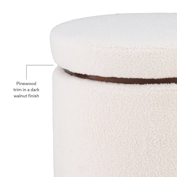 Thurleigh Round Sherpa Ottoman with Storage