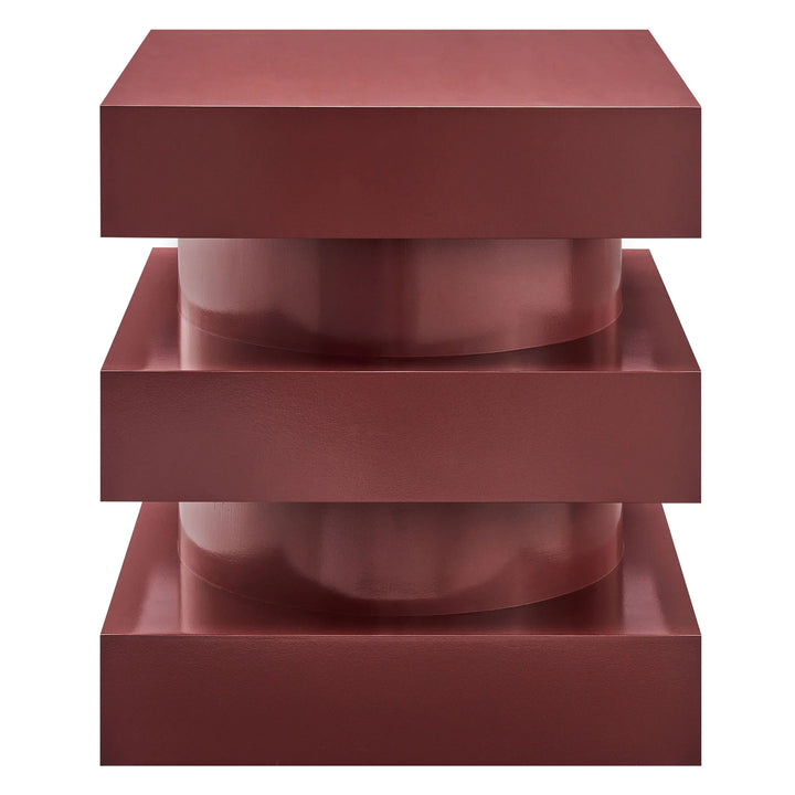 Stacked End Table - Red