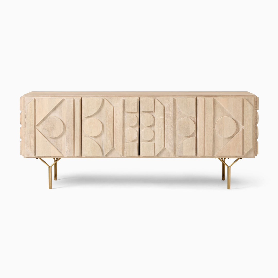 Pictograph Media Console - Cerused White