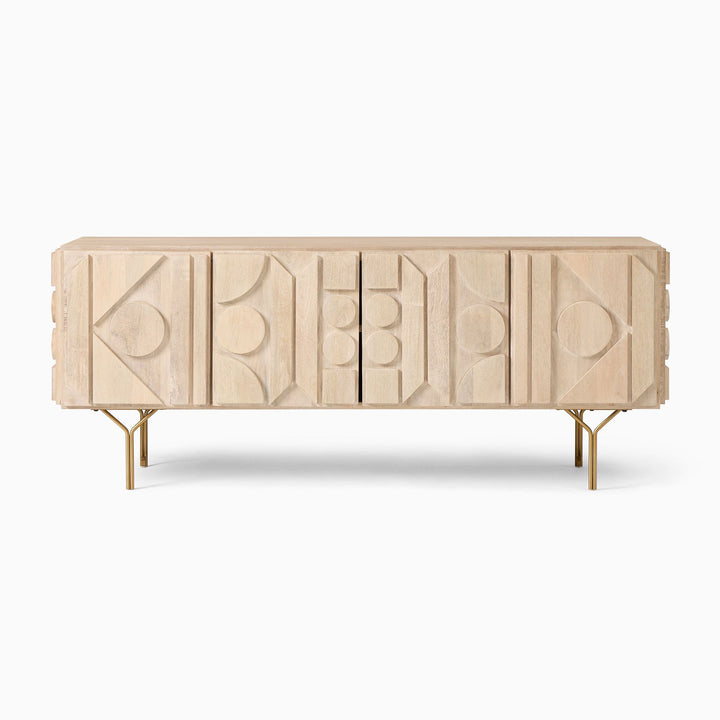 Pictograph Media Console - Cerused White