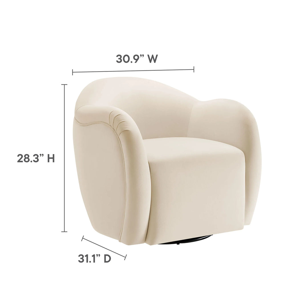 Kea Cream Swivel Armchair