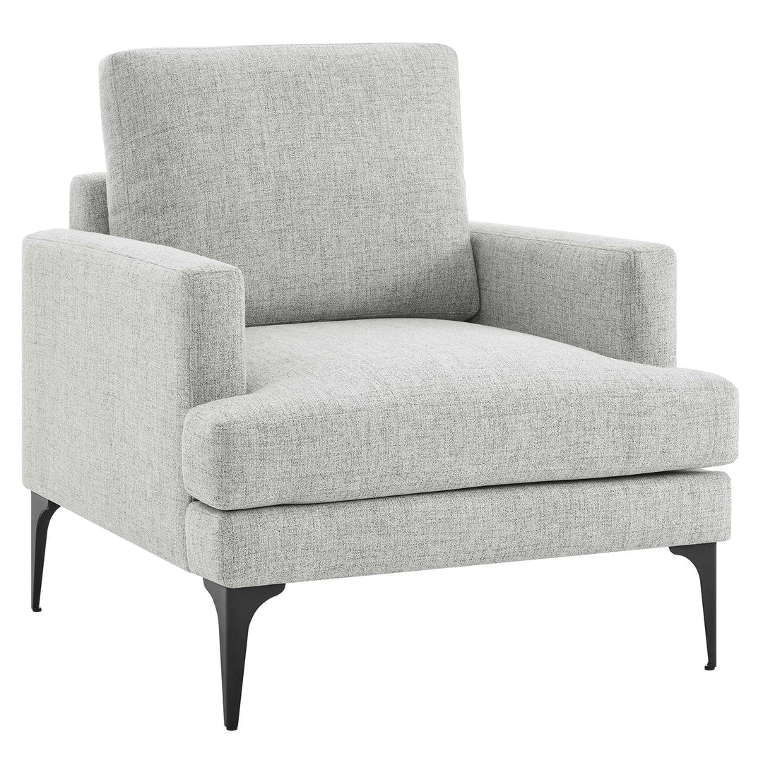 Moreva Upholstered Fabric Armchair Light Gray