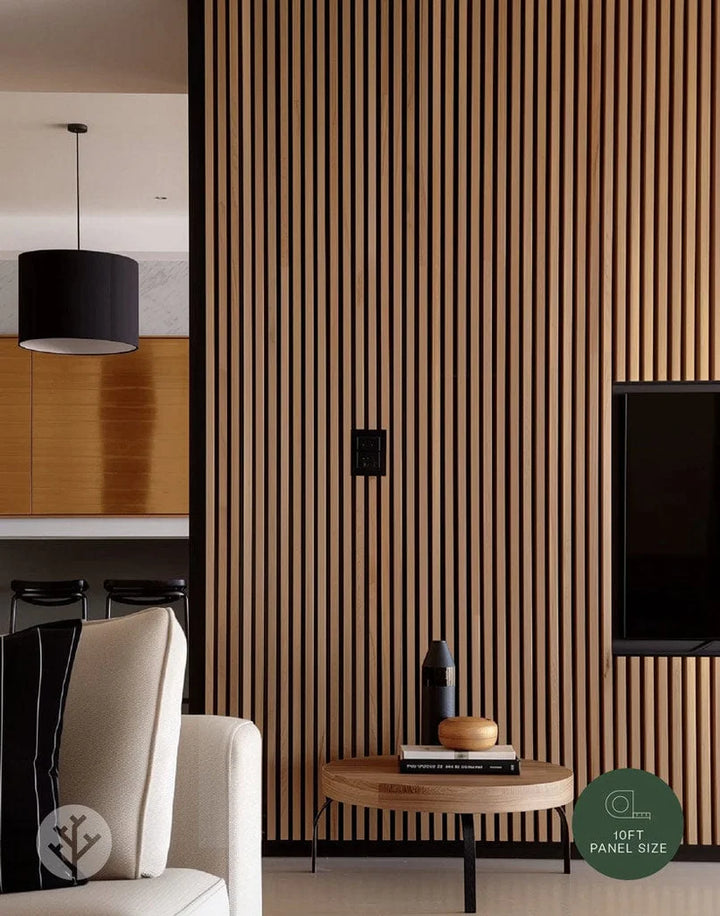 The Wood Veneer Hub Natural Oak Acoustic Slat Wood Wall Panels