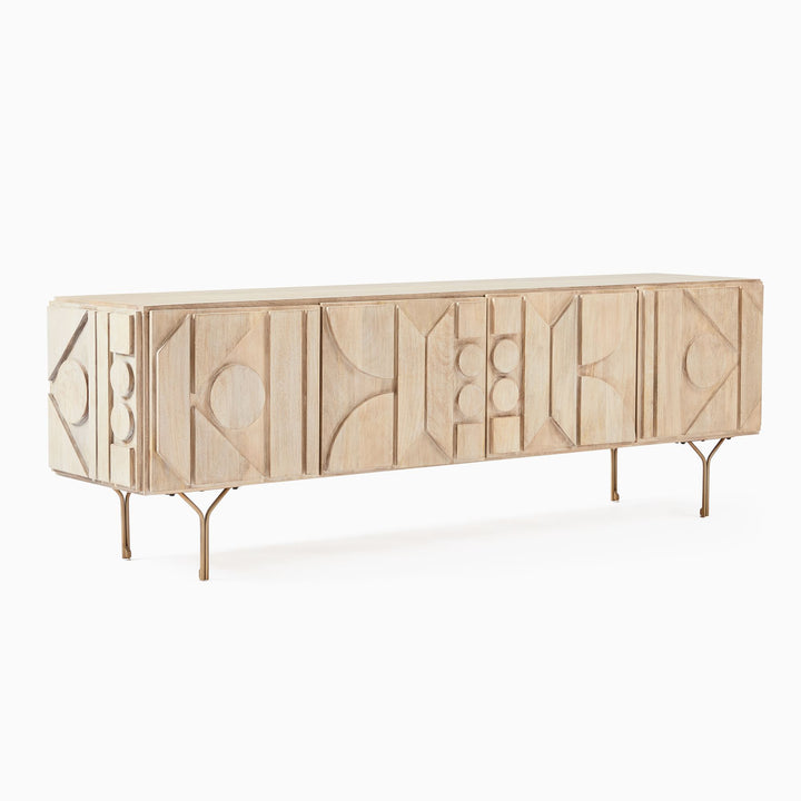 Pictograph Media Console - Cerused White
