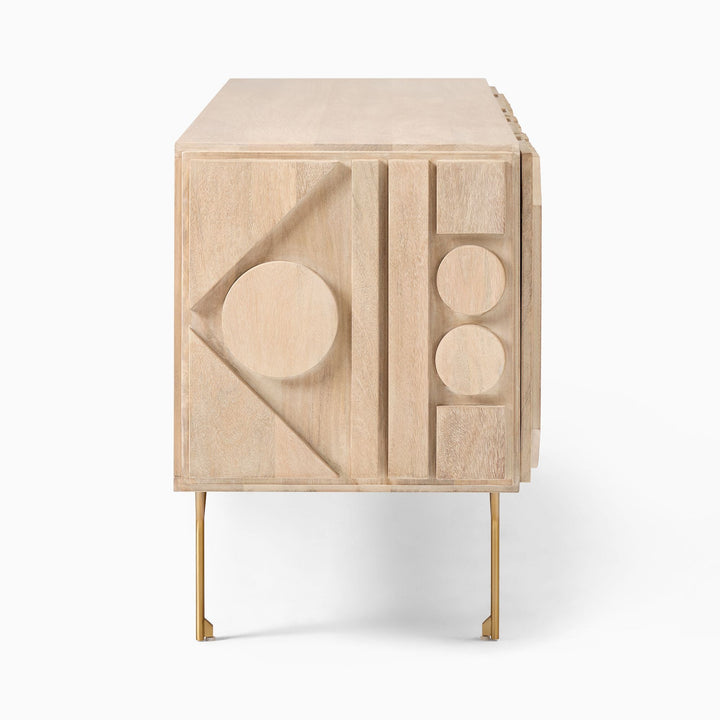 Pictograph Media Console - Cerused White