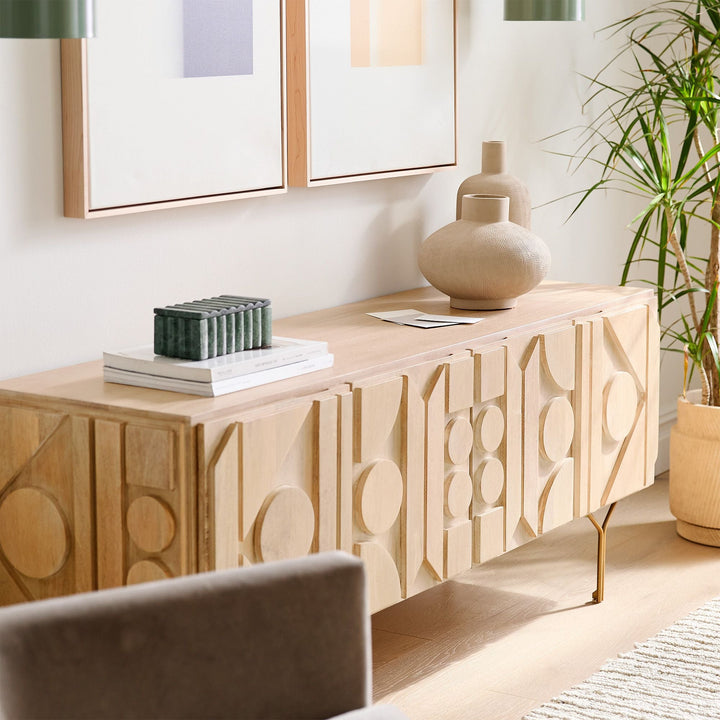 Pictograph Media Console - Cerused White