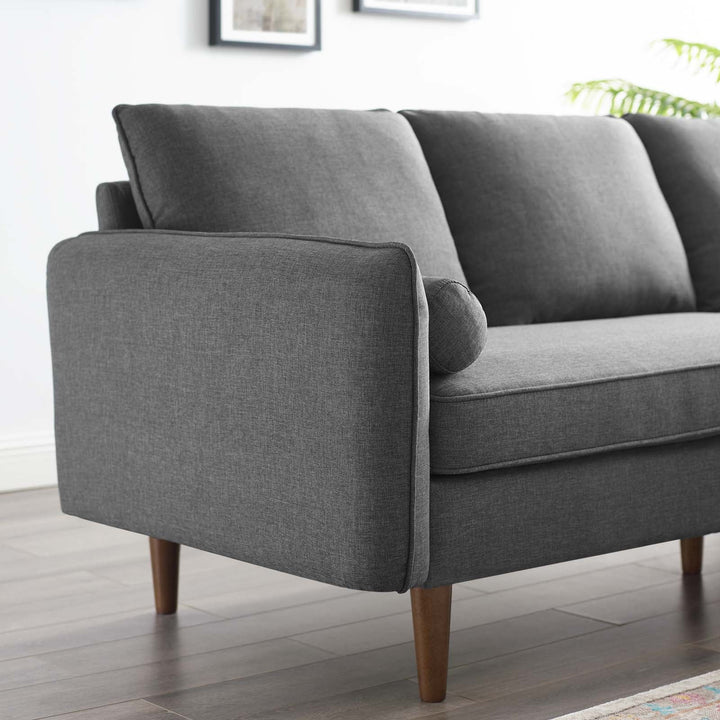 Evie Right Facing Sectional Sofa - Dark Gray