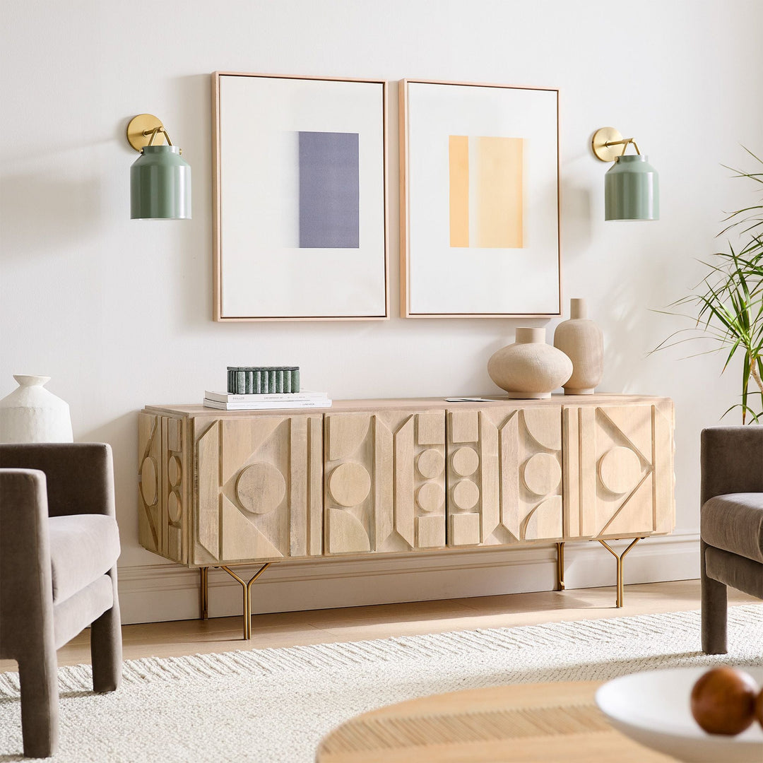 Pictograph Media Console - Cerused White