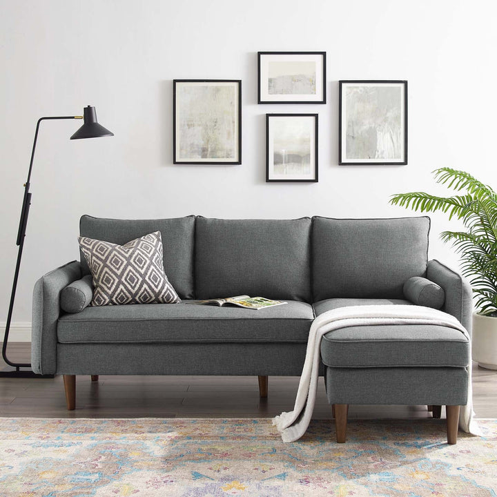 Evie Right Facing Sectional Sofa - Dark Gray