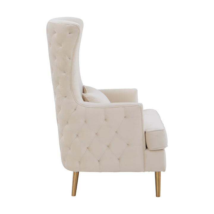 Aline Cream Tall Tufted Back Chair