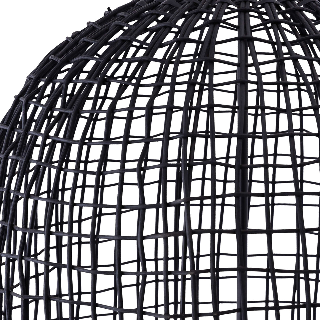 Cage Black Rattan Pendant