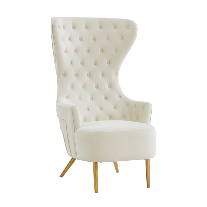 Isla Cream Velvet Wingback Chair