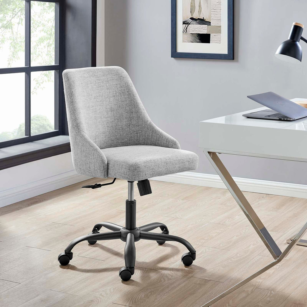 Nate Swivel Upholstered Office Chair - Gray