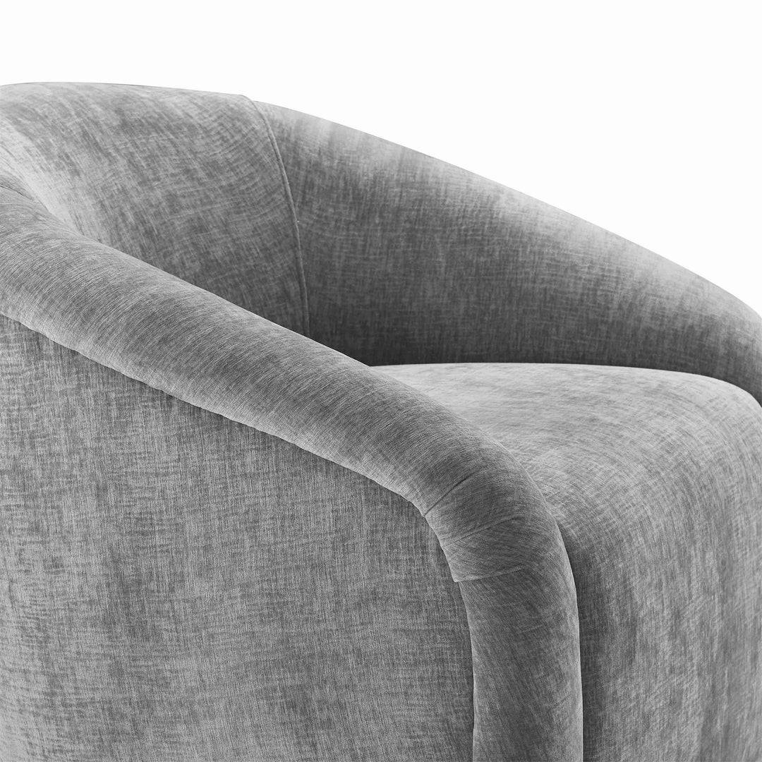 Tuscan Grey Velvet Chair Ottoman Set