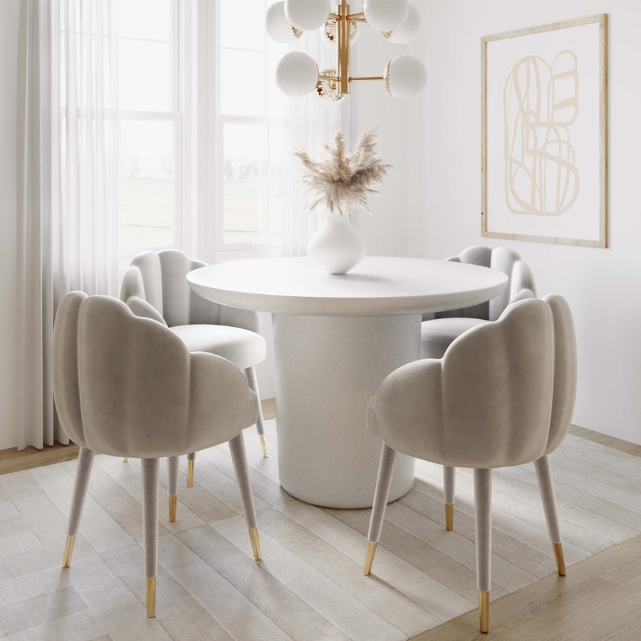 Azalea Light Grey Velvet Dining Chair