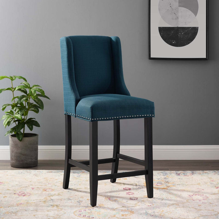 Rona Upholstered Fabric Counter Stool - Azure