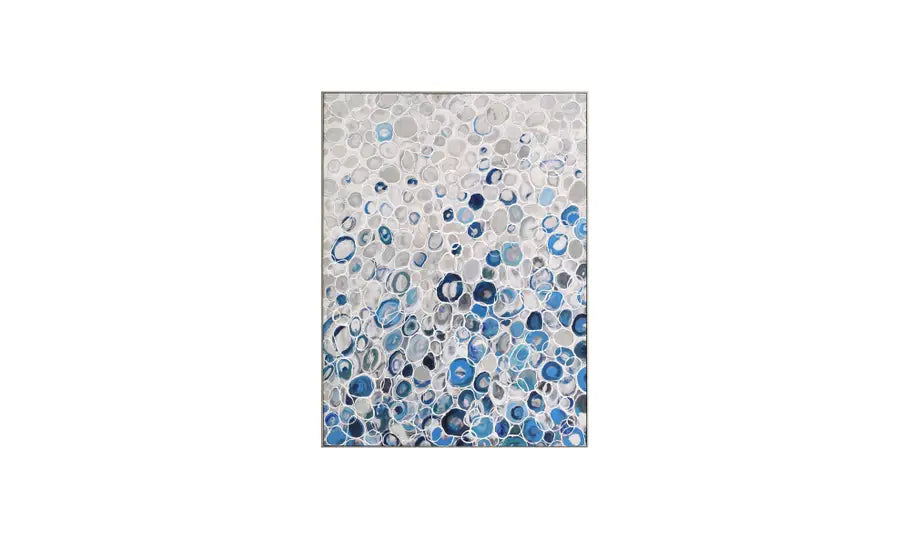 Azure Bubbles Wall Decor With Frame
