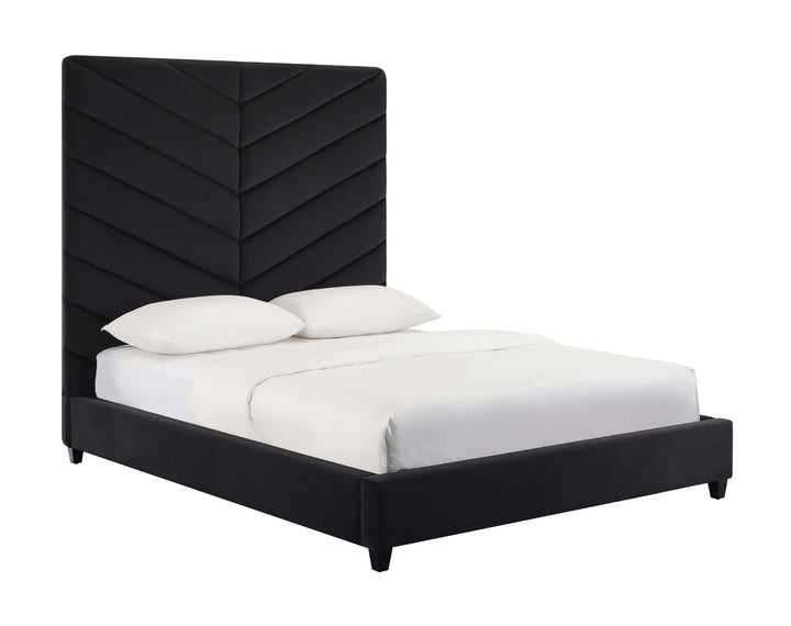 Bali Black Velvet Bed In King