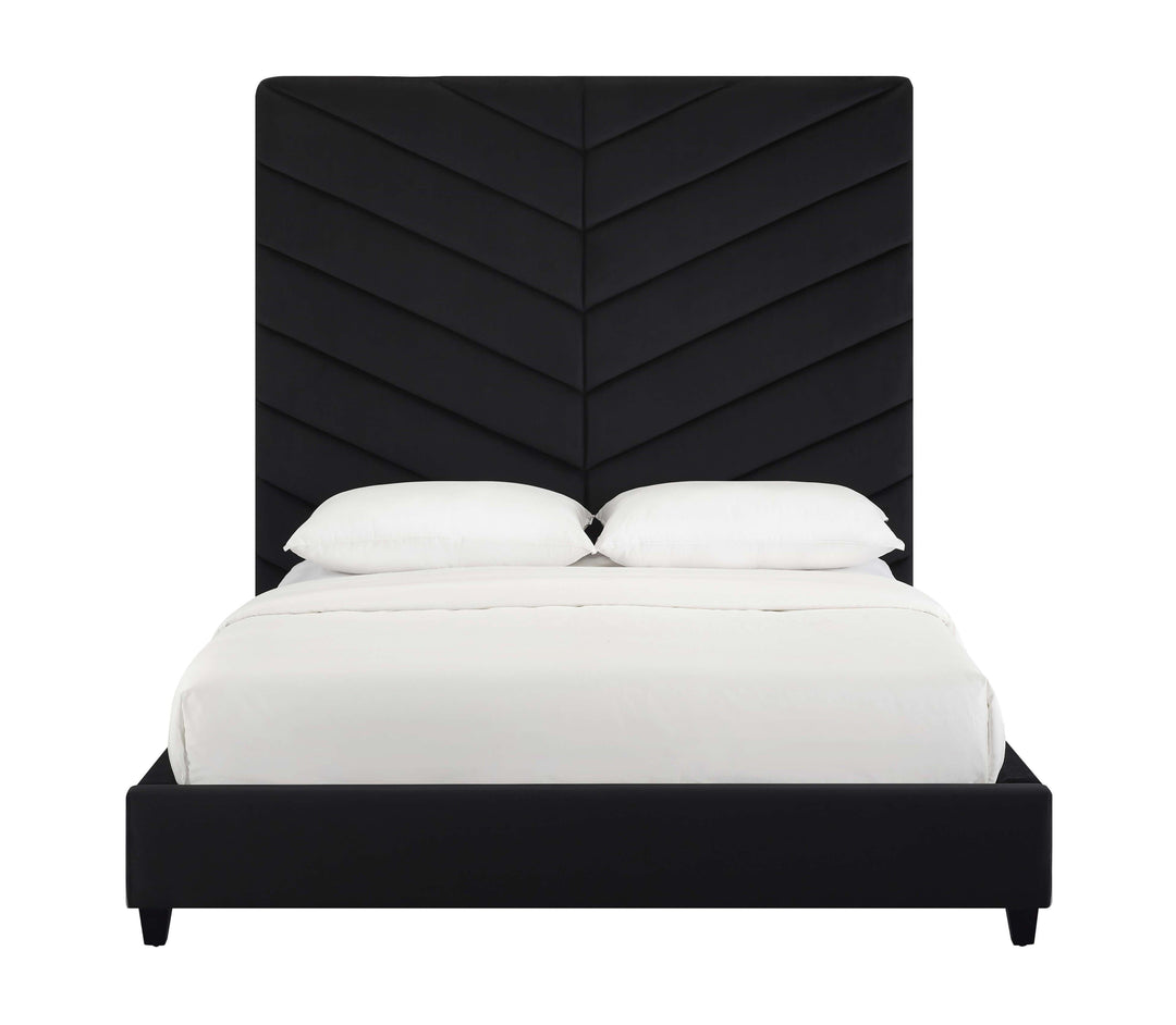 Bali Black Velvet Bed In King