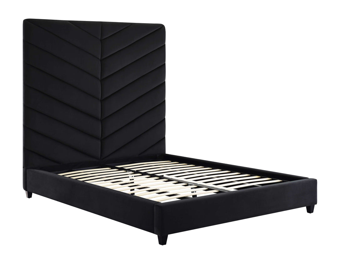 Bali Black Velvet Bed In King