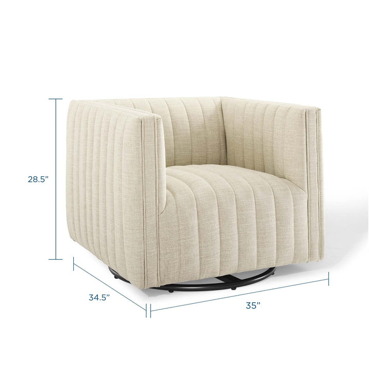 Journe Channel Tufted Fabric Armchair - Beige