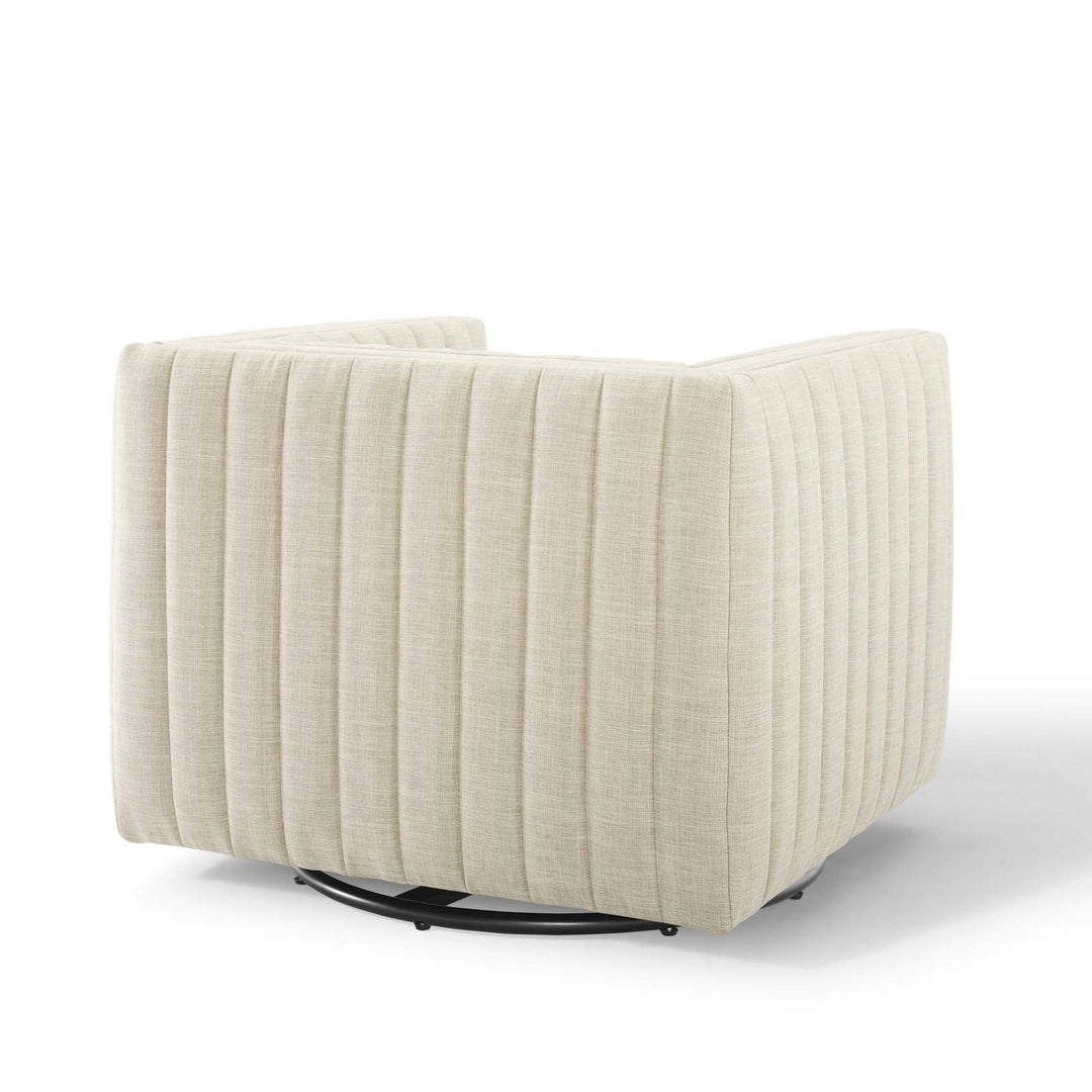 Journe Channel Tufted Fabric Armchair - Beige