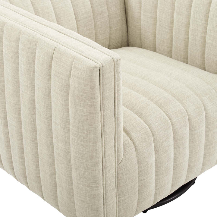 Journe Channel Tufted Fabric Armchair - Beige