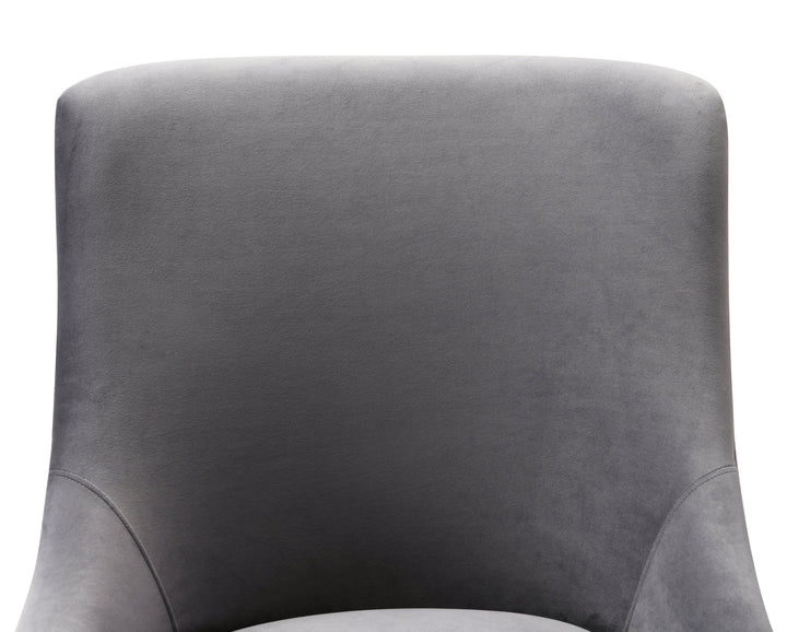 Tori Velvet Side Chair - Charcoal