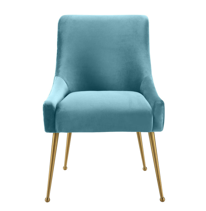 Bianca Sea Blue Velvet Side Chair