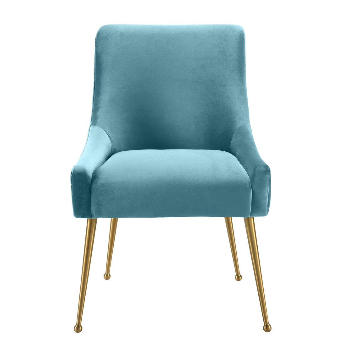 Bianca Sea Blue Velvet Side Chair