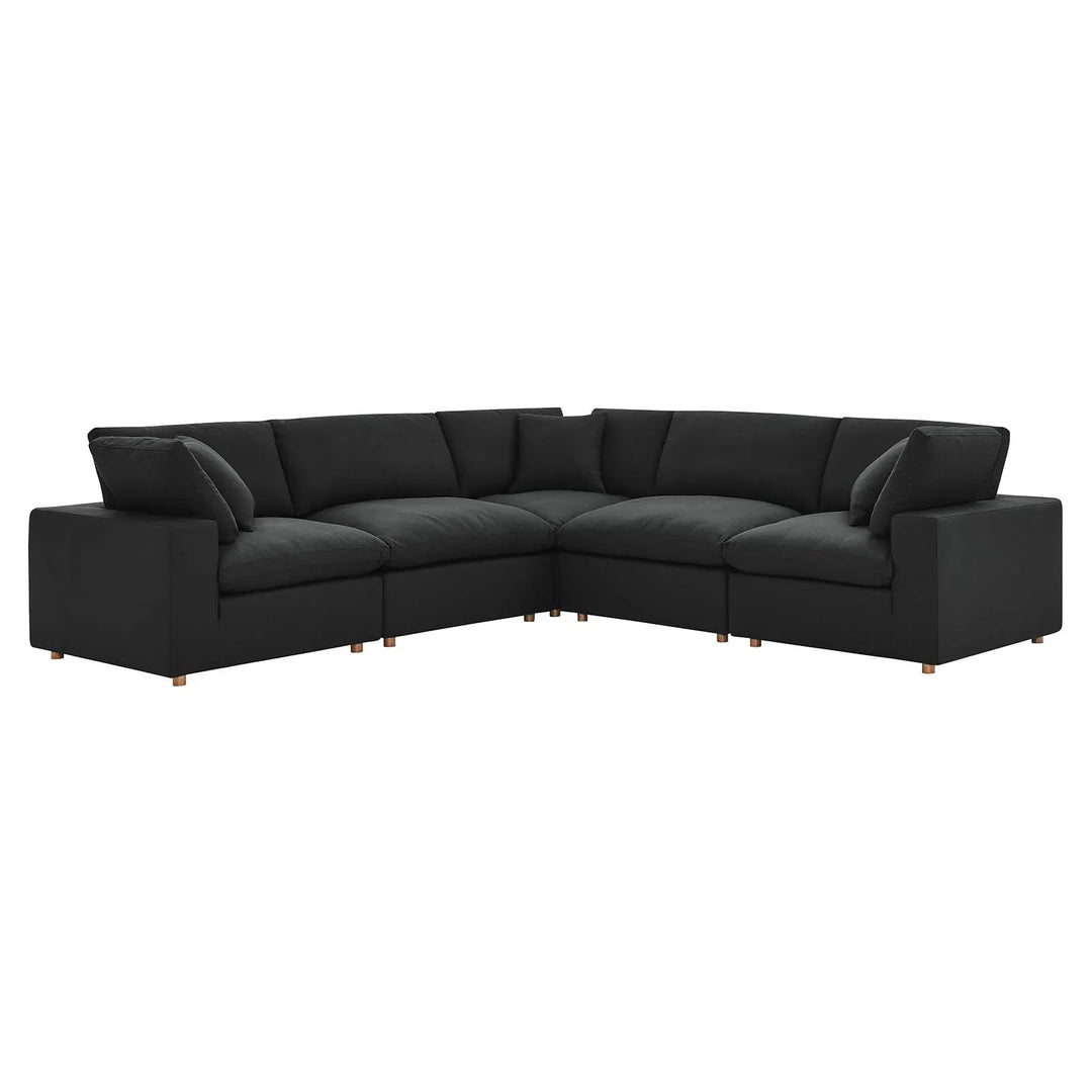 Moxi 5 Piece Sectional Sofa Set Black