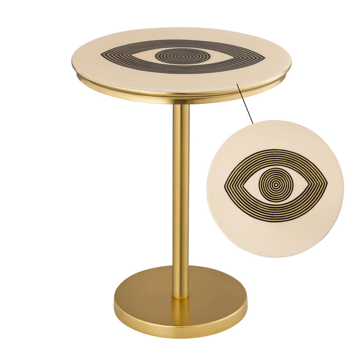 Brass Eye Accent Table