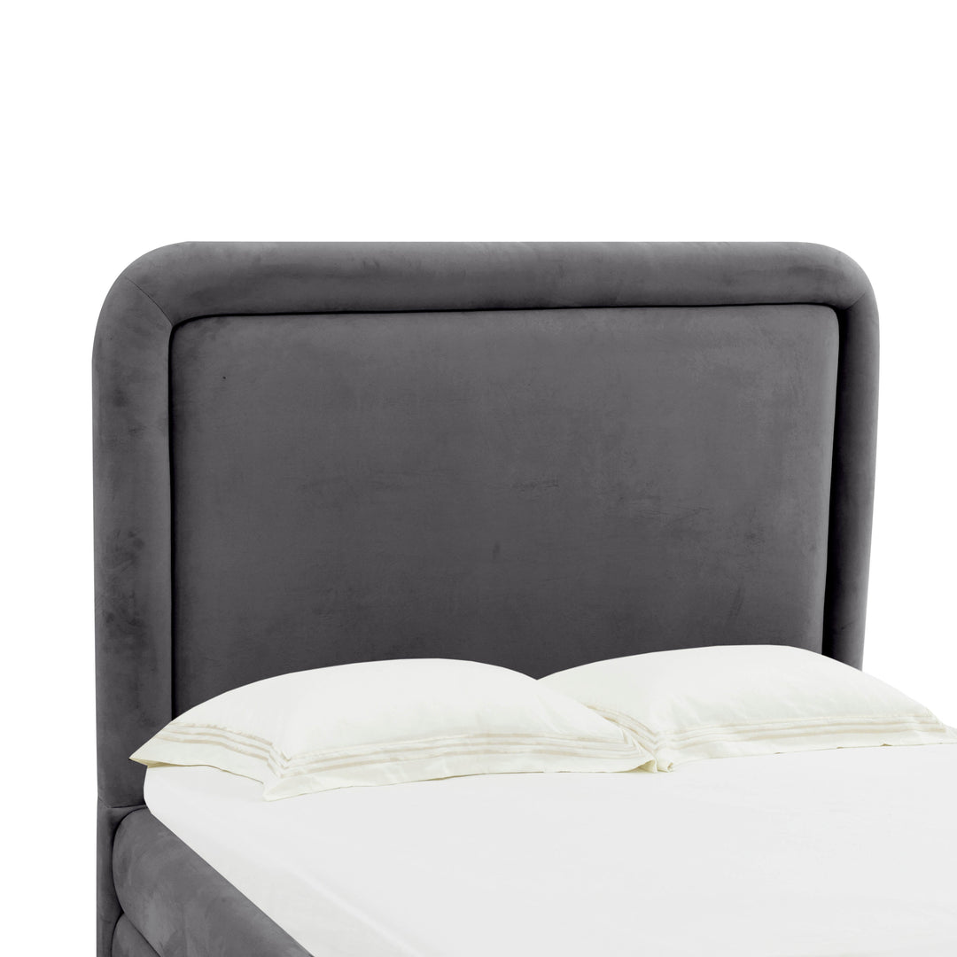 Celeste Dark Grey Velvet Bed-King