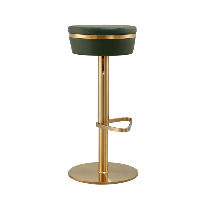 Celestial Malachite Green and Gold Adjustable Stool