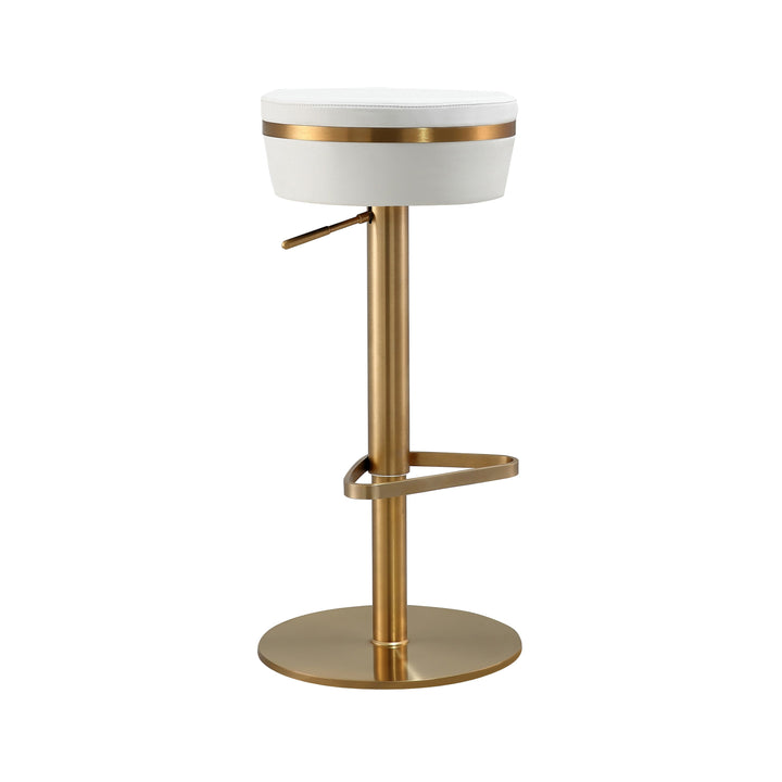 Celestial White And Gold Adjustable Stool