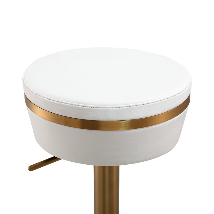 Celestial White And Gold Adjustable Stool