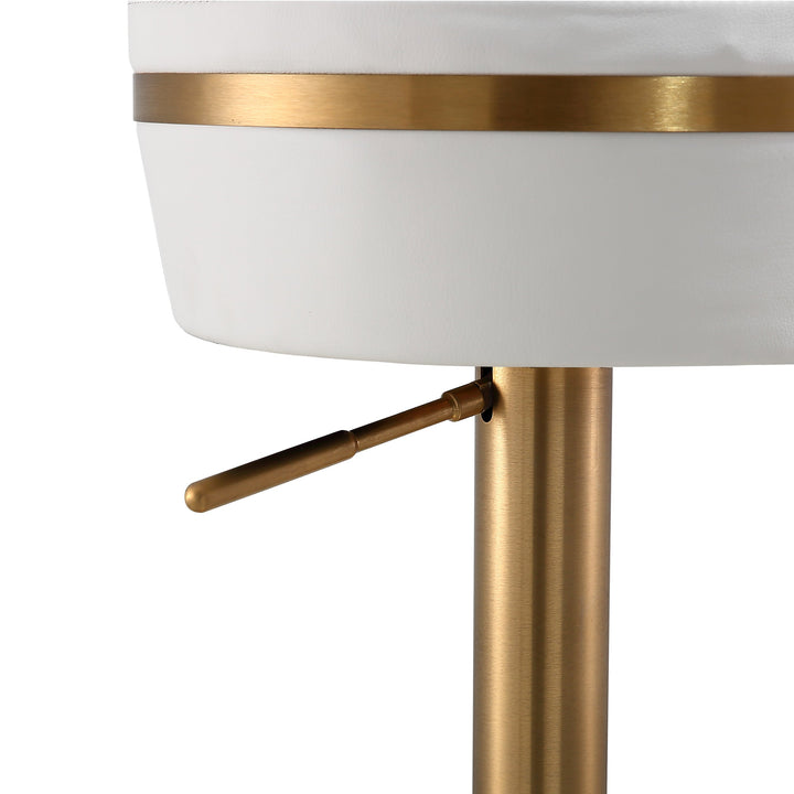 Celestial White And Gold Adjustable Stool